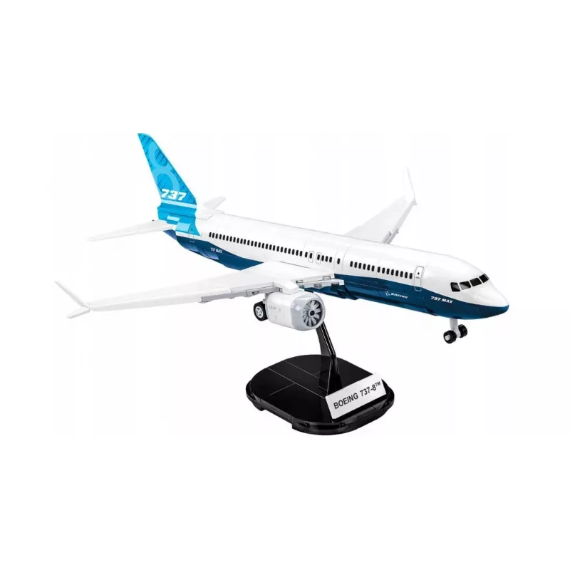 Set di costruzione Cobi Boeing 737-8 — 340 pezzi, età consigliata 7+, blu e bianco