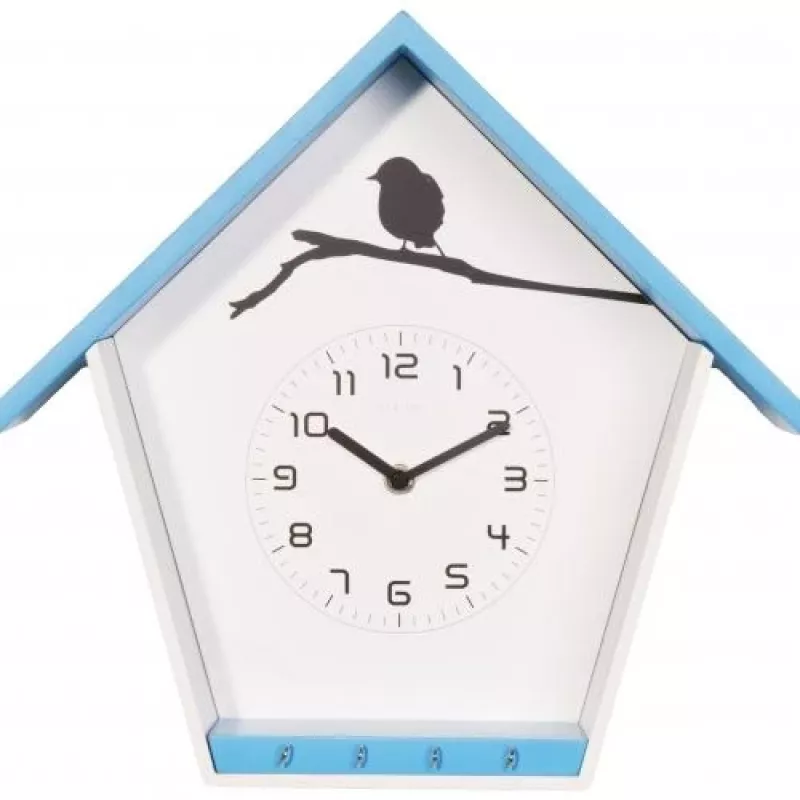 NeXtime orologio 3109bl Cuckey, 30,5x33x11 cm, da parete, blu/bianco
