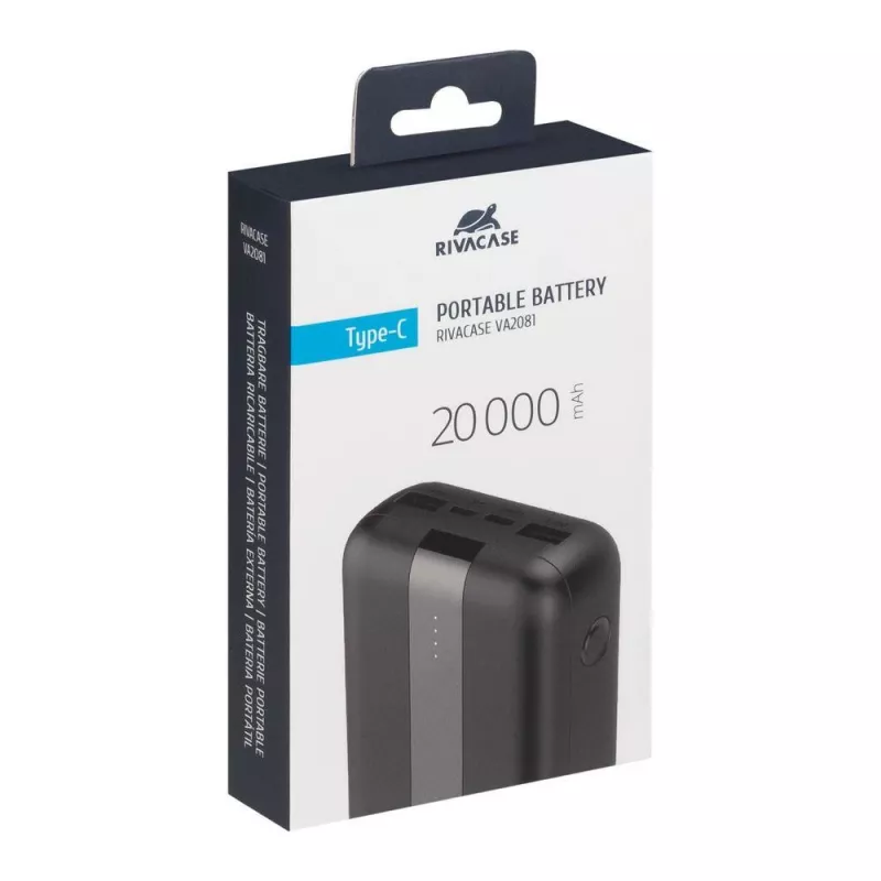 Power bank USB 20000MAH/VA2081 nero Rivacase