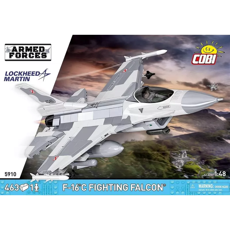 Set da costruzione Cobi F-16C Fighting Falcon – 463 pezzi, kit modello in scala
