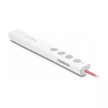 Presentatore laser USB DeLOCK, bianco, wireless, ricevitore nano USB-RF