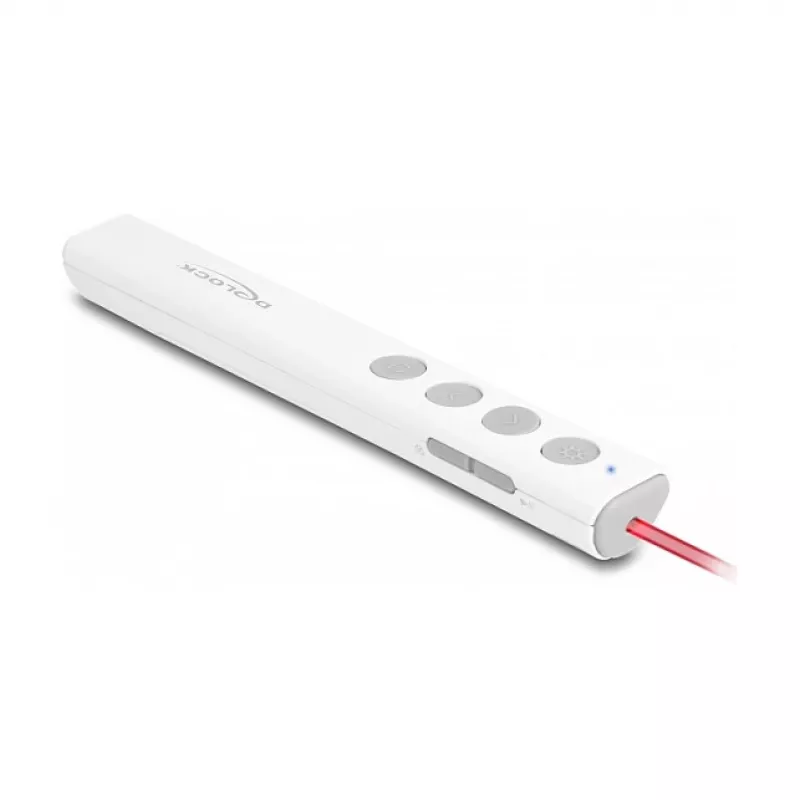 DeLOCK presenter laser USB bianco wireless con ricevitore USB RF Nano