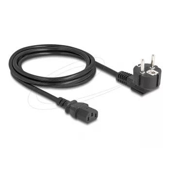 Cavo di alimentazione DELOCK 81567 CEE 7/7 (ST) 90° a IEC C13, 2 m, 3x1,00 mm