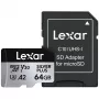 Scheda MicroSD Lexar 64 GB UHS-I Classe 3 SILVER PLUS