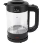 Jata HA702 bollitore elettrico, 1,2 l, 1500 W, vetro borosilicato, senza fili, nero