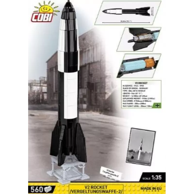 Set da costruzione COBI V2 razzo 560 pezzi Seconda guerra mondiale