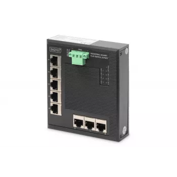 Digitus switch di rete Gigabit Ethernet 8 porte, piatto, industriale, unmanaged