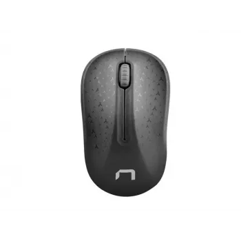 Mouse ottico da ufficio senza fili NATEC Toucan Office RF — ambidestro, 1600 DPI, 3 tasti, rotella, grigio/nero