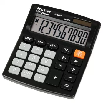 ELEVEN calcolatrice da ufficio SDC-810NR display a 10 cifre, doppia alimentazione, nero
