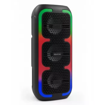 Altoparlante stereo portatile SQUEAK SQ1009 – Bluetooth 5.3, 45 W RMS, 10 h di autonomia, FM, USB, AUX, LED, 1800 mAh, nero