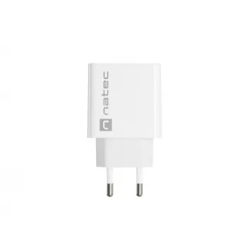 Caricabatterie rapido da parete NATEC RIBERA 12V 20W USB-C PD 3.0 + USB-A Samsung AFC bianco