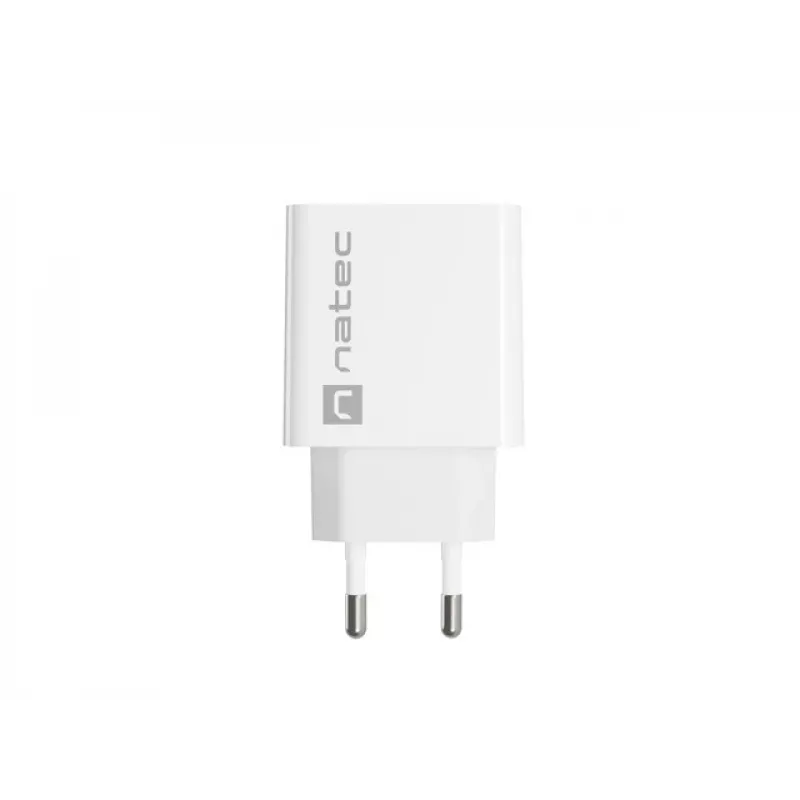 Caricabatterie rapido da parete NATEC RIBERA 12V 20W USB-C PD 3.0 + USB-A Samsung AFC bianco