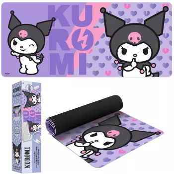 Tappetino per mouse Kids Euroswan 80x30 cm Hello Kitty Kuromi, grande tappetino rettangolare per gaming/scrivania