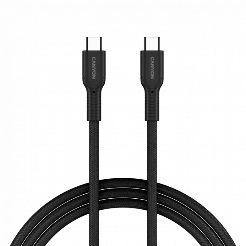 CANYON cavo OnWire 60CL C-C 60W COLOR intrecciato 1m nero