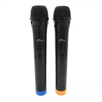 Microfono karaoke MEDIA-TECH MT395 Accent Pro — con filo, nero, interruttore on/off, portata max. 20 m, confezione da 2