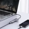 Hub USB Aukey CB-H36 — 4 porte USB 3.2 Gen 1 Type-A, host USB 2.0, 5000 Mbit/s, alluminio argento
