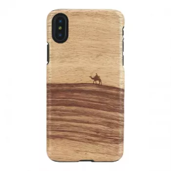 Cover protettiva MAN&WOOD per iPhone X/XS – Terra nero, retro protettivo