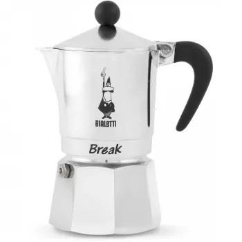 Caffettiera BIALETTI Break 1TZ argento – moka da piano cottura per una tazza, modello 0005913/NP