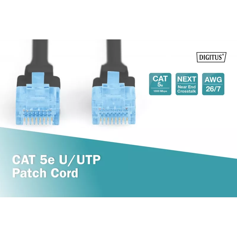 Cavo patch CAT 5e U-UTP 10 m nero