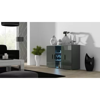 Cama Sideboard 120 cm SOHO S7 grigio/grigio lucido