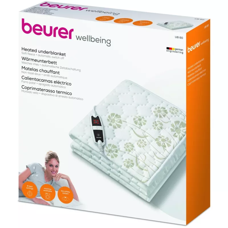 Beurer UB 60 coprimaterasso riscaldante, 80 x 150 cm, bianco