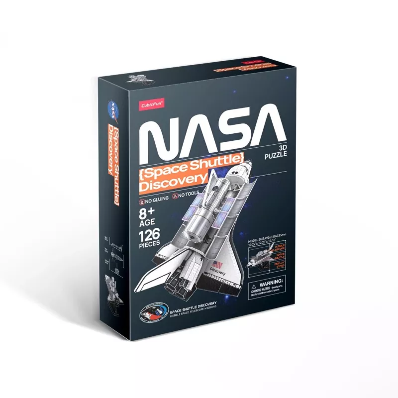 Puzzle 3D Cubicfun Space Shuttle Discovery modello 306-DS1057, kit di costruzione in cartone