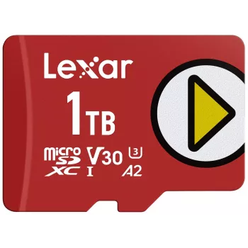 Scheda di memoria microSDXC Lexar 1 TB UHS‑I Class 10 U3 V30 lettura 205 MB/s scrittura 140 MB/s (rossa)