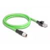 Cavo di rete DeLOCK M12 codifica X 8 poli connettore maschio su connettore maschio RJ45 PUR (TPU) 1 m