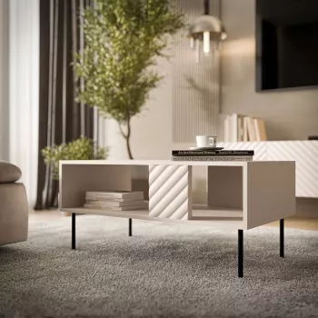 Tavolino Cama LUCCA tavolo/panca 100x55x46 cashmere, piano rettangolare grigio