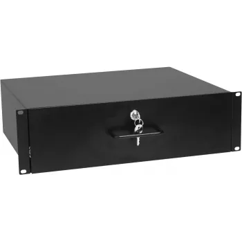 Cassetto rack 3U con serratura Omnitronic 30100953 — cassetto portaoggetti per rack 19 pollici