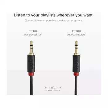 SBS TECABLE35KR - cavo audio - mini-phone stereo 3,5 mm maschio a mini-phone stereo 3,5 mm maschio - 1,5 m - nero (TECABLE35KR)
