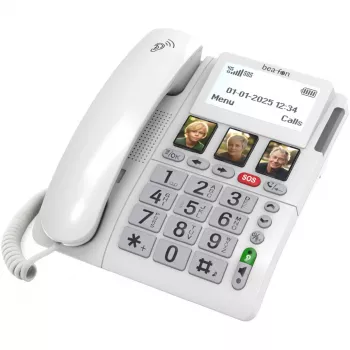 Bea-fon ML10 LTE (telefono da tavolo 4G) bianco con bracciale SOS