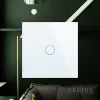 Interruttore a parete touch Spring 3 vie vetro bianco — modello 0