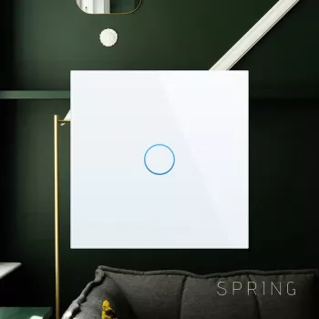 Interruttore a parete touch Spring 3 vie vetro bianco — modello 0