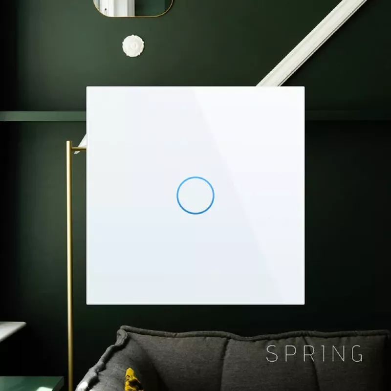 Interruttore a parete touch Spring 3 vie vetro bianco — modello 0