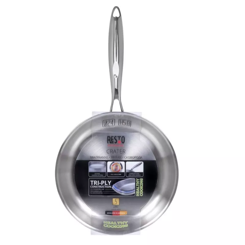 Padella multiuso RESTO Crater rotonda in acciaio inox 24 cm