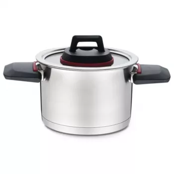 Pentola Maestro MR-3530-24 acciaio inox 24 cm, 5,5 L, manici a scatto, coperchio in vetro