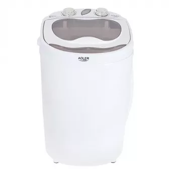 Lavatrice a carica dall'alto Adler AD 8055, portatile, capacità 3 kg, crema, manopola, 150 W
