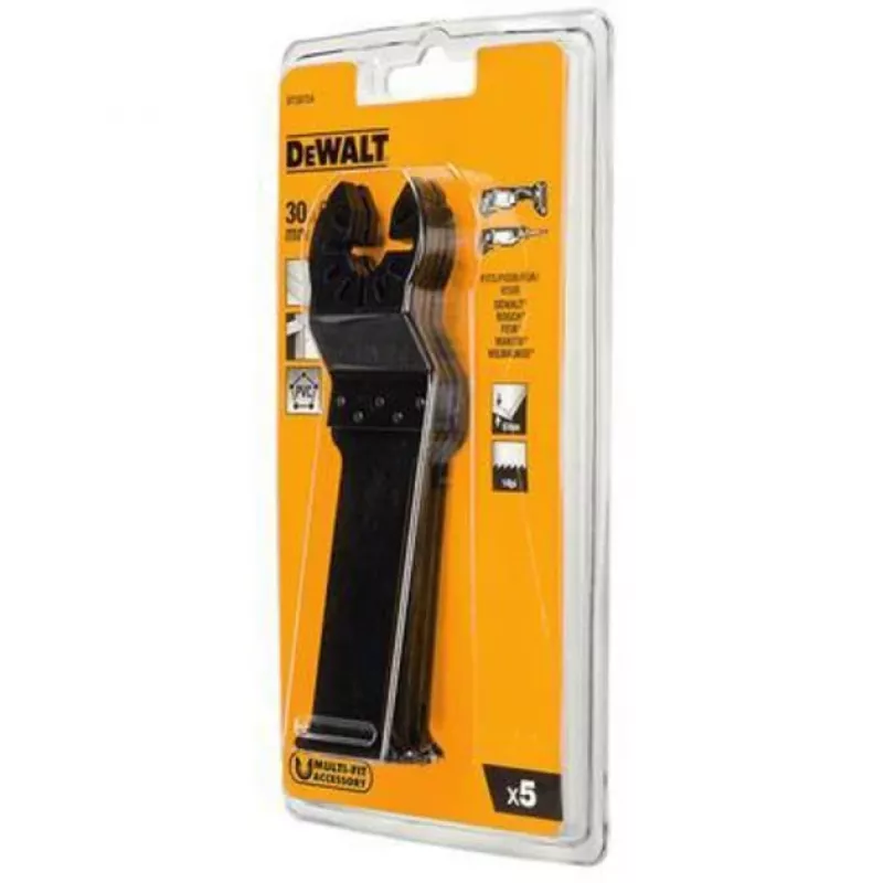 DEWALT DT20724-QZ lame a immersione per multiutensili oscillanti, 67 x 30 mm, HCS, per legno duro, plastica e cartongesso, 5 pezzi