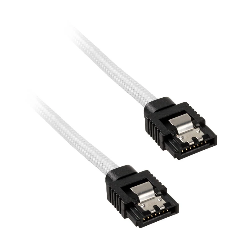 Corsair CC-8900253 Premium Sleeved cavo SATA, 60 cm, 2 pezzi, bianco