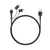 AUKEY CB-BAL5 cavo intrecciato 3 in 1, Micro USB / USB-C / Lightning, 1,2 m, nero