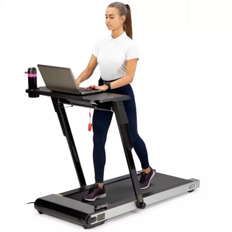 HMS LOOP12 MULTI tapis roulant elettrico con scrivania 1-12 km/h, nero