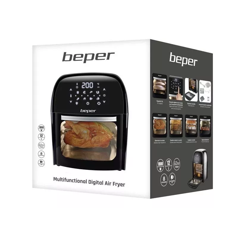 Friggitrice ad aria Beper P101FRI012 12 L 1800 W nero