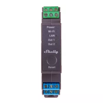 Interruttore relè Shelly Pro 2 per guida DIN WiFi/LAN/Bluetooth