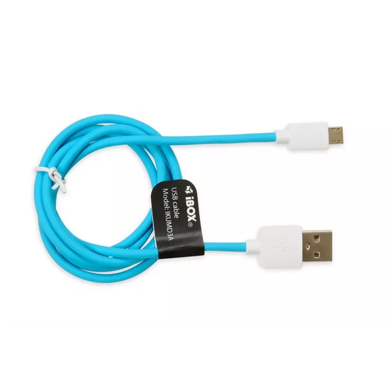 Cavo USB 2.0 IBOX IKUMD3A — USB A a Micro-USB B, 1 m, blu