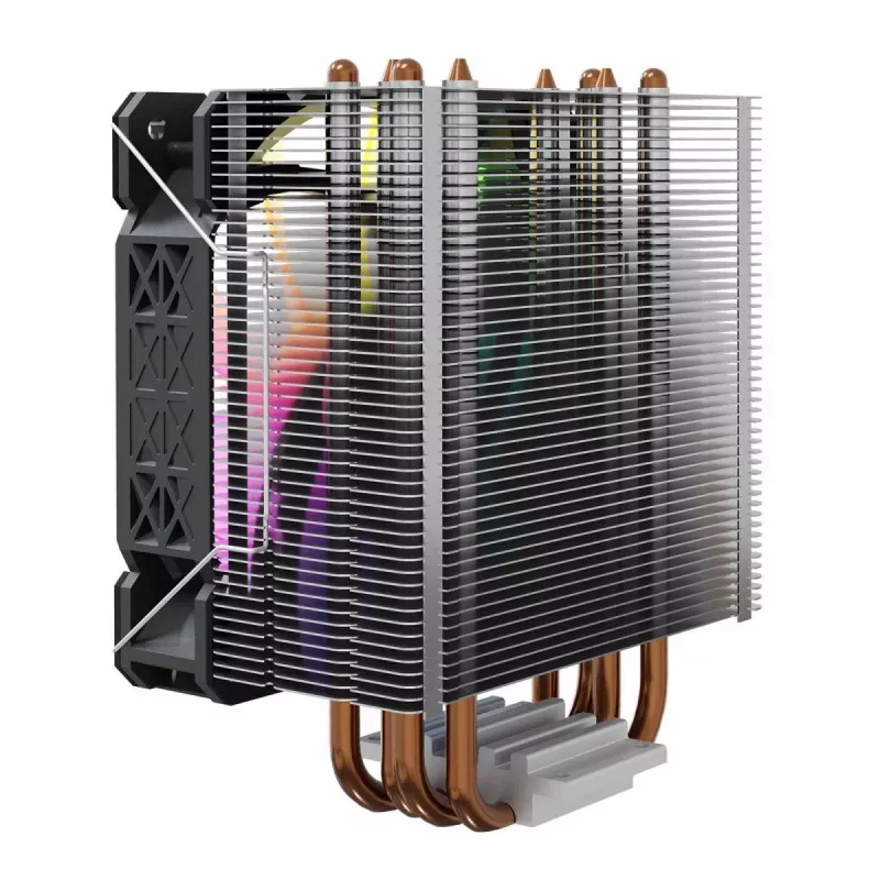 Dissipatore ad aria per CPU SAVIO SAVGCOVORTEXX2ARGB con 4 heatpipe, ventola ARGB 120 mm, nero