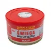 Candela di sopravvivenza per emergenze FULER HASKE Pro MAXI 410 g – cera di soia naturale, durata 72 h, 99 mm × 65 mm, scatola in acciaio