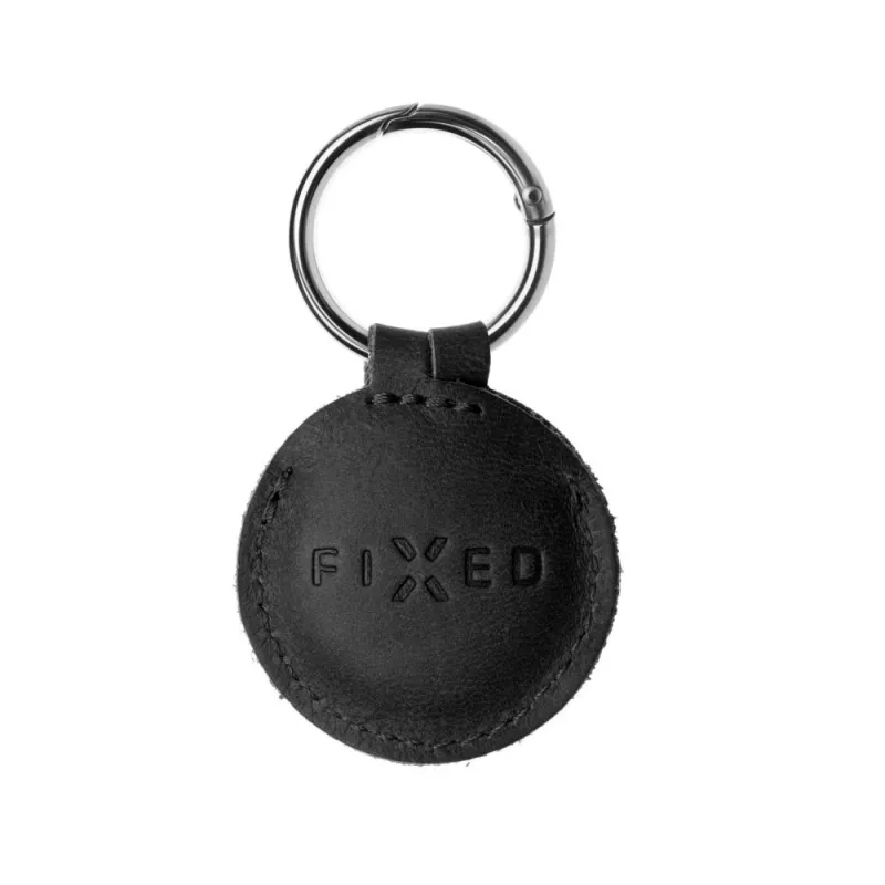 Custodia protettiva in pelle per Apple AirTag FIXED FIXWAT-C2-BK vera pelle di vitello nero custodia compatta