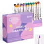 Pennarelli acrilici Arrtx LC303311 — set da 30 colori, inchiostro acrilico ricaricabile/coprente, punte da fini a medie