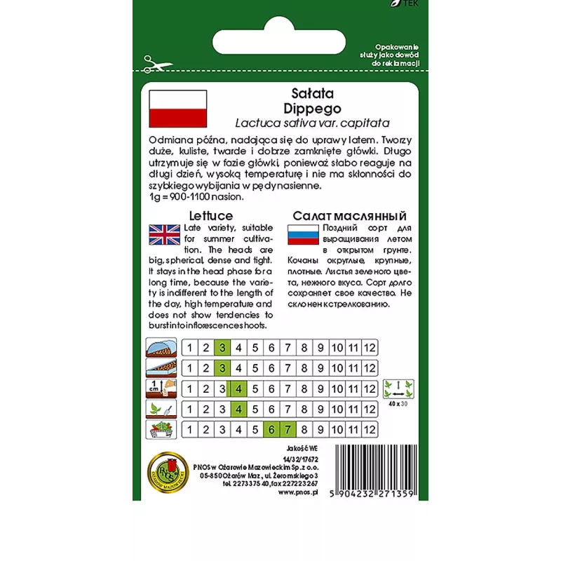 PNOS lattuga cappuccia Dippe semi, 1 g